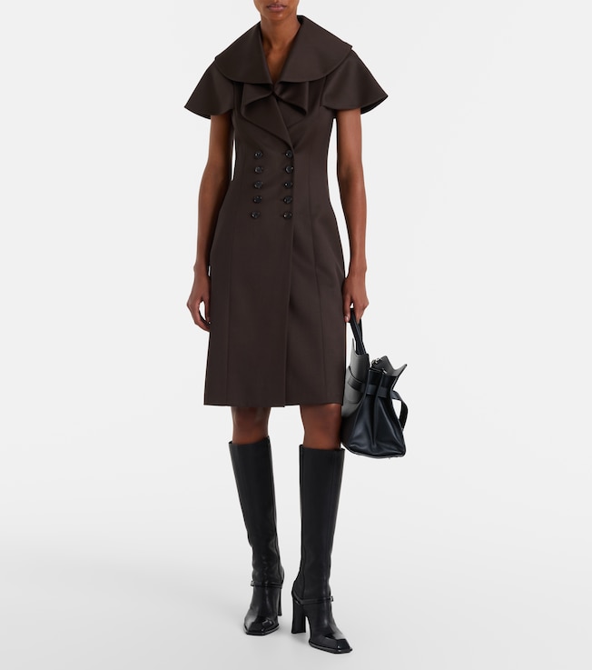 McQueen Draped wool minidress