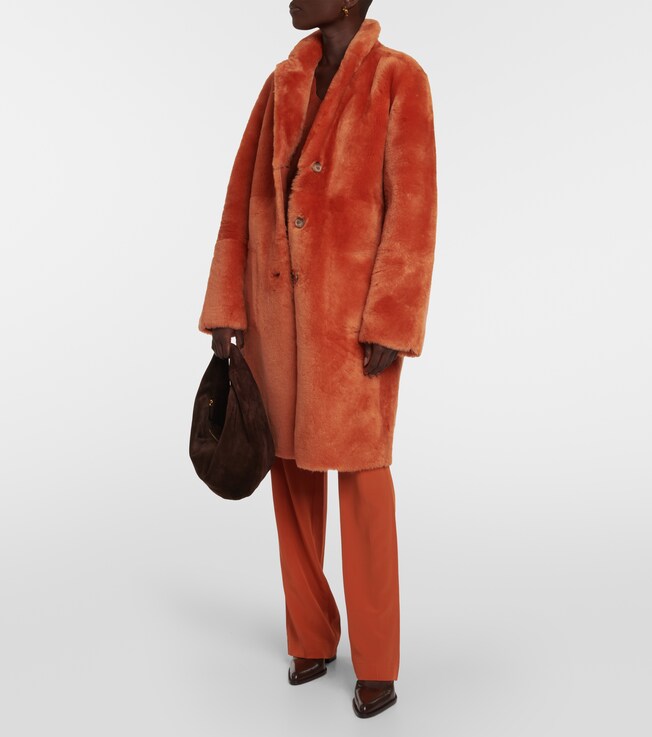 Mantel Britanny aus Shearling mit Leder | Joseph