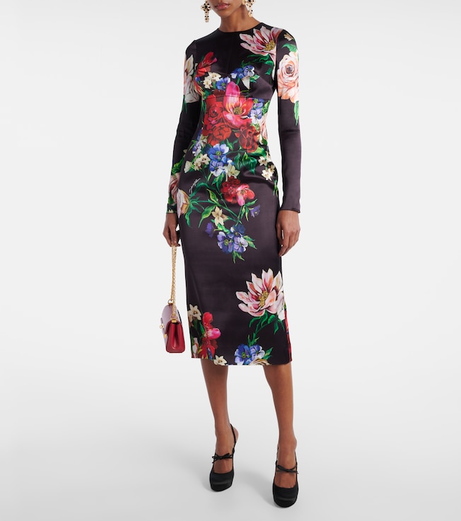Dolce&Gabbana Floral satin midi dress