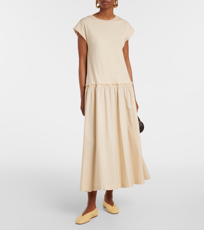 JOSEPH Cotton poplin jersey maxi dress