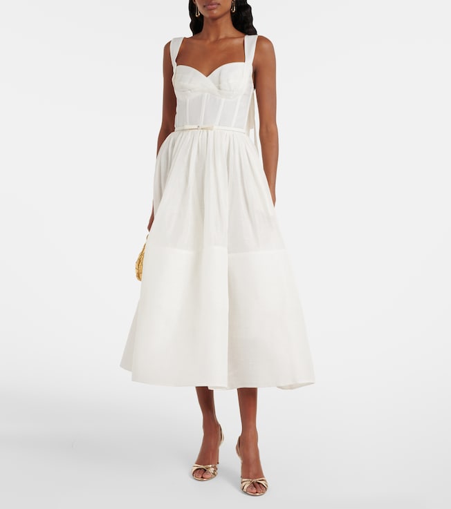 Zimmermann Dawning linen and silk midi dress