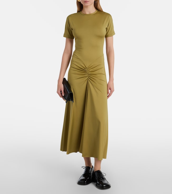 Victoria Beckham Gathered jersey T-shirt dress