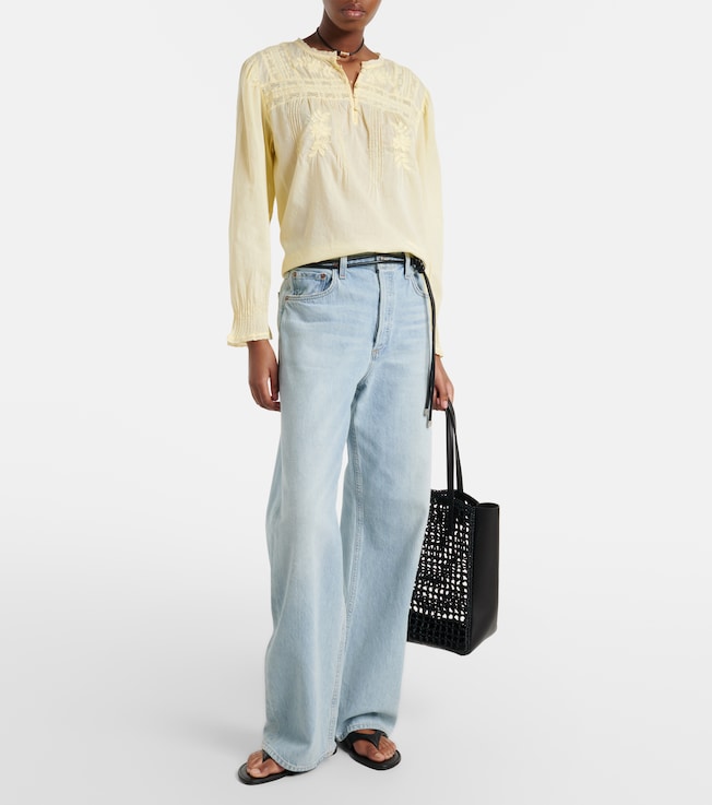 Velvet Byrdie lace-trimmed cotton blouse