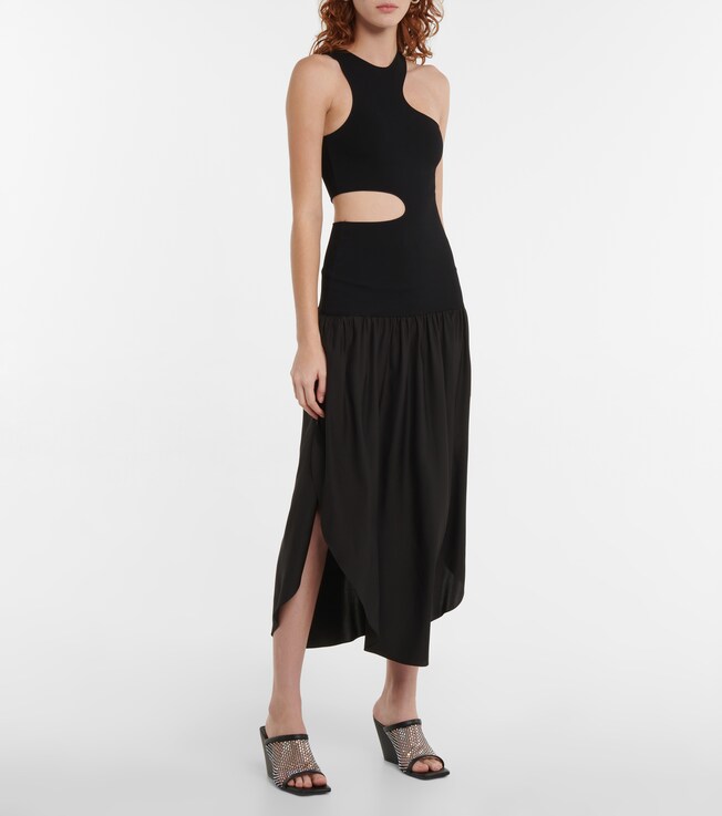 Stella McCartney Asymmetric cutout midi dress