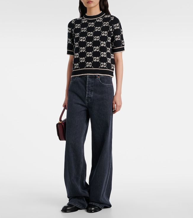 Gucci GG jacquard wool bouclé top 