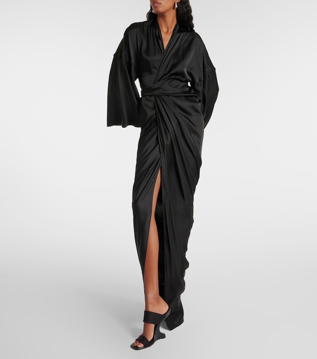 Rick Owens Satin wrap gown
