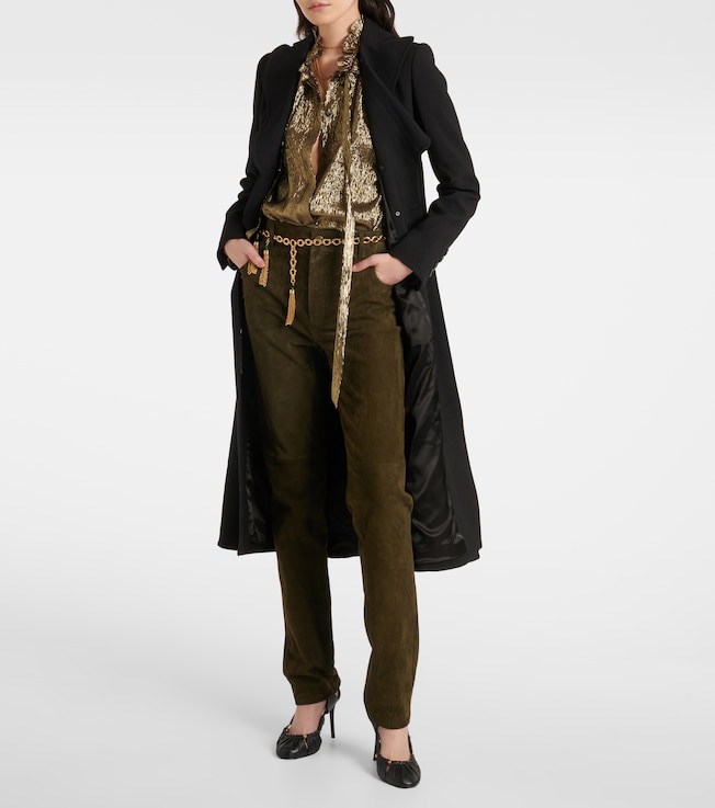 Chloé Ruffled lamé silk-blend blouse