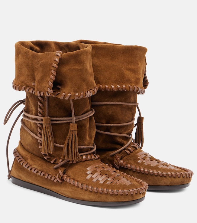 Isabel Marant - Winki tasseled whipstitched suede boots | Plush