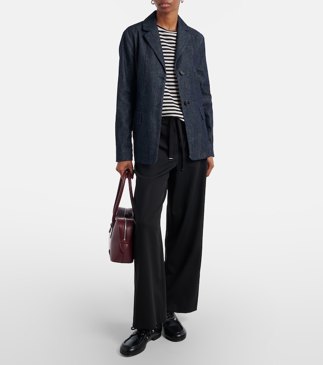 S Max Mara Argenta virgin wool crêpe wide-leg pants