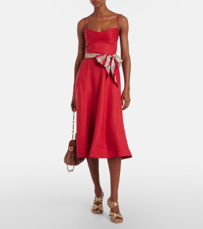Zimmermann Rebellion linen midi dress