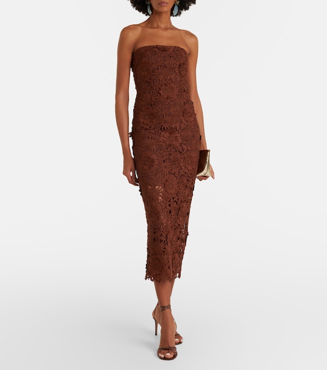 Rotate Floral lace corset dress
