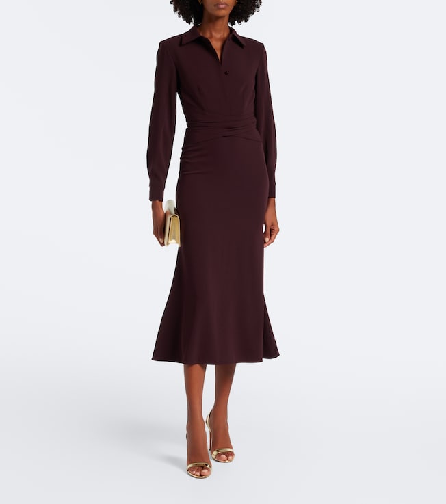 Roland Mouret Draped crêpe midi dress
