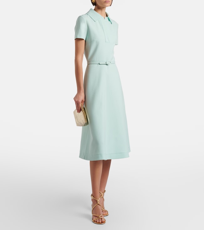 Oscar de la Renta Belted wool-blend midi dress