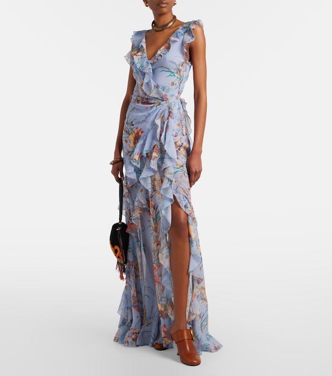 Etro Printed ruffled maxi dress