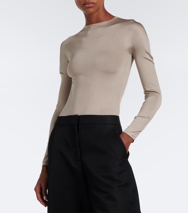 Alaïa Silk-blend bodysuit
