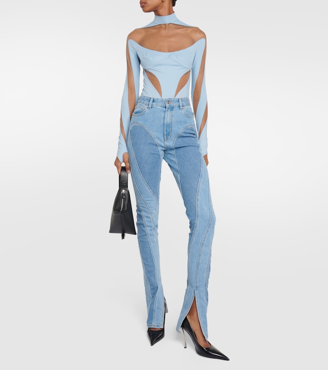Mugler Paneled bodysuit