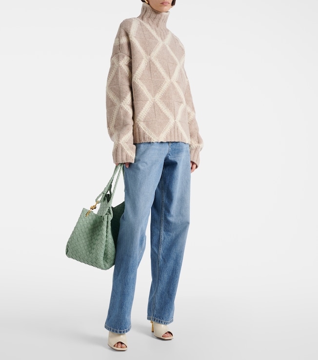 Bottega Veneta Argyle wool turtleneck sweater