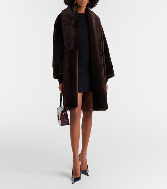 NOUR HAMMOUR Juno shearling wrap coat