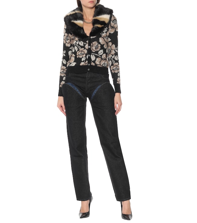 Y/Project Floral mohair-blend cardigan
