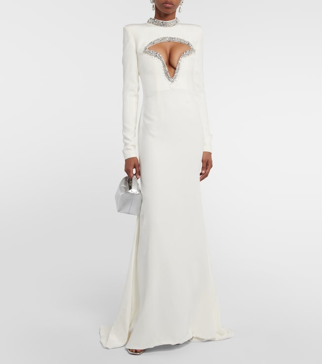 Miss Sohee Crystal-embellished silk cutout gown