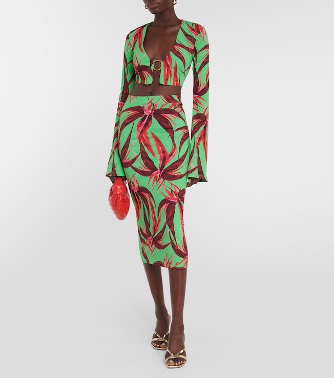 Louisa Ballou Printed cropped cardigan