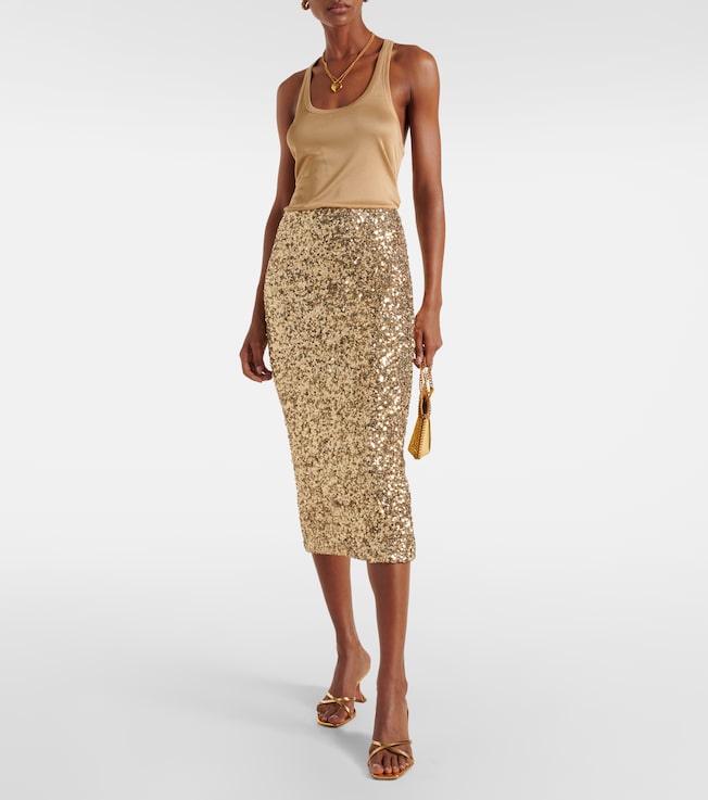 Rotate Sequined midi skirt