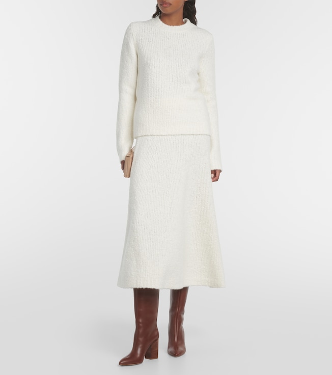 Gabriela Hearst Pablo wool and silk bouclé midi skirt