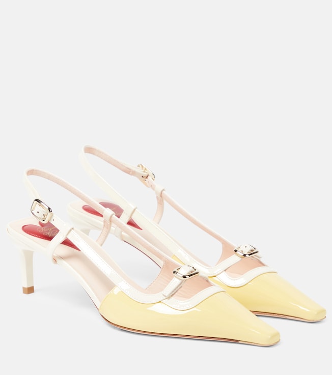 ROGER VIVIER Viv’ Canard patent leather slingback pumps