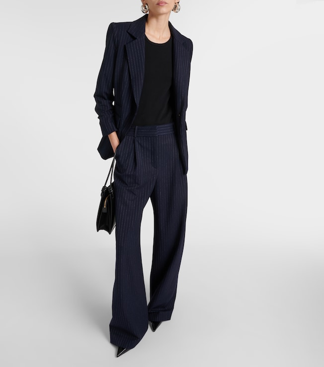 Veronica Beard Heyser pinstripe high-rise wide-leg pants