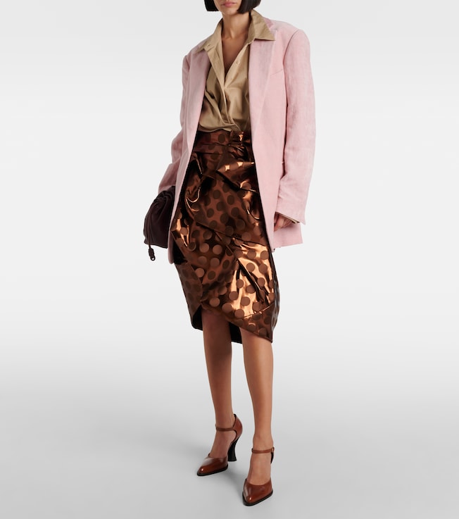 Dries Van Noten Lamé midi skirt