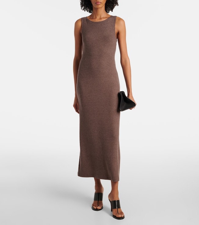 LESET Lauren sleeveless jersey midi dress