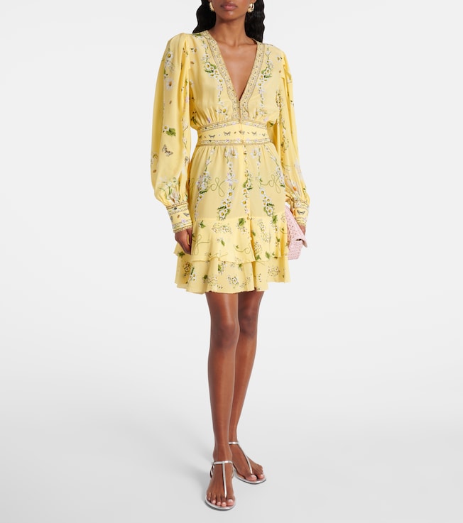 Camilla Floral silk crêpe minidress