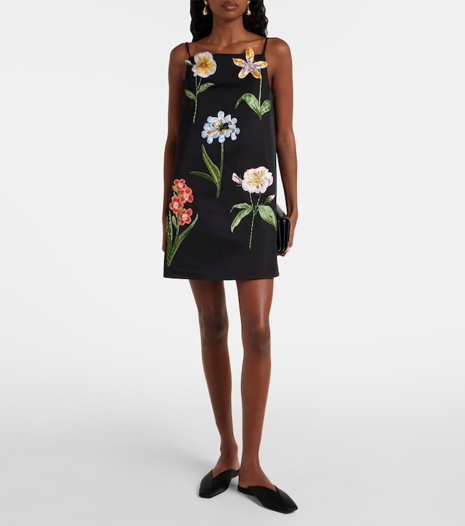 LEO LIN Leia floral-appliqué minidress