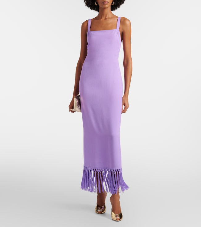 Taller Marmo Palermo fringed crêpe cady midi dress