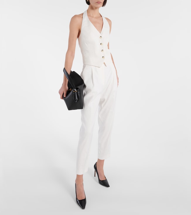 Veronica Beard Arabella halterneck linen-blend vest