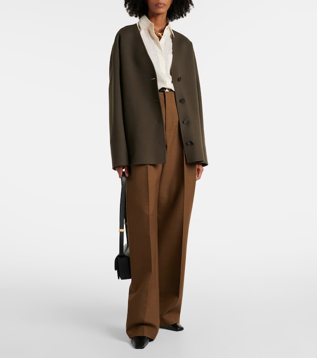 Tod's High-rise wool twill wide-leg pants
