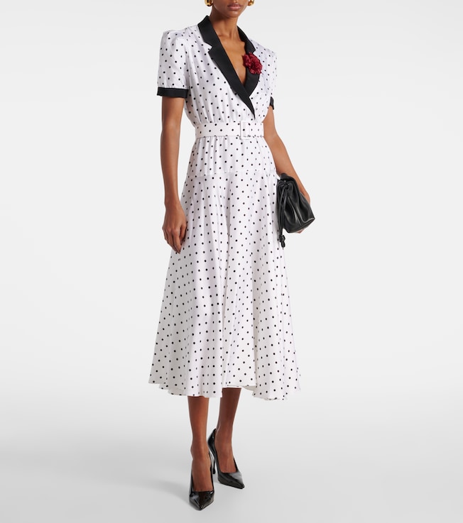 Rodarte Polka Dot silk twill midi dress