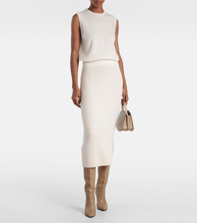Jardin des Orangers Wool and cashmere midi skirt