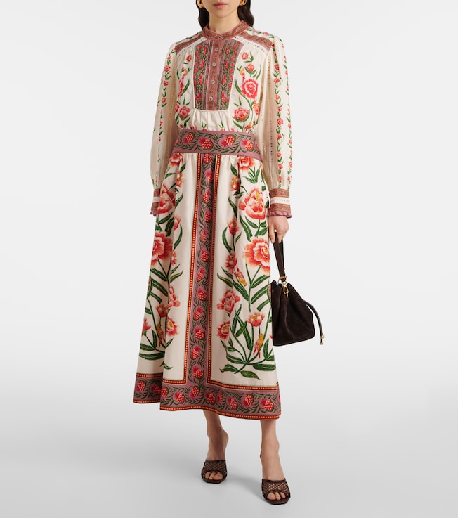 FARM Rio Printed cotton midi skirt