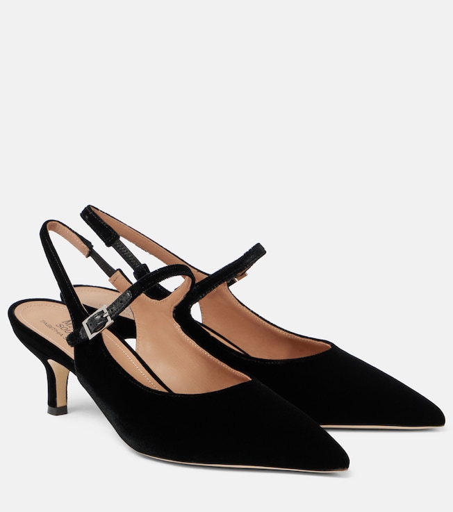Malone Souliers Karla 45 velvet slingback pumps