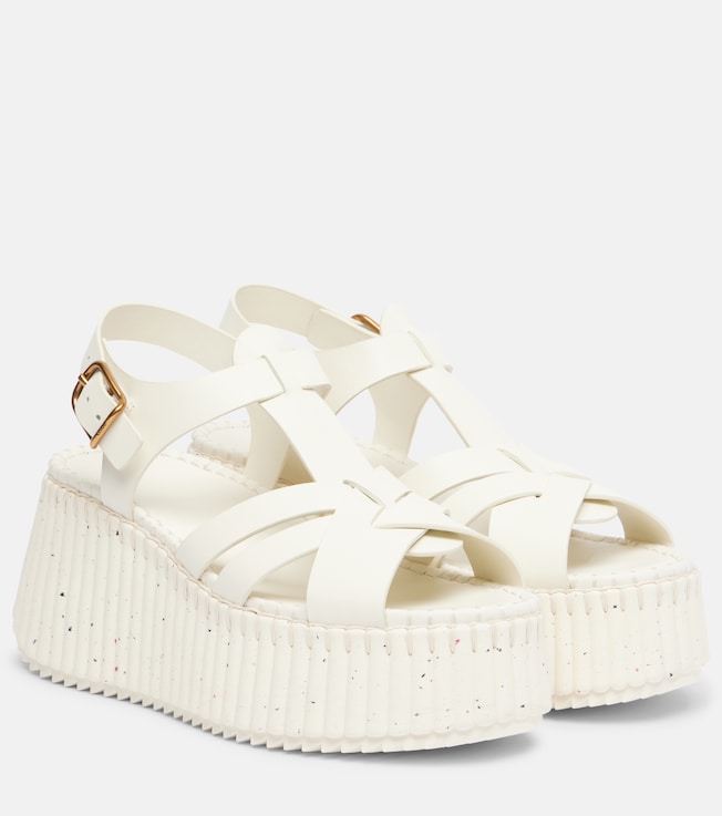 Chloé Nama 80 leather platform sandals