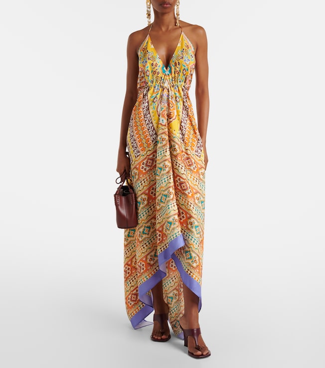 Etro Printed silk midi dress