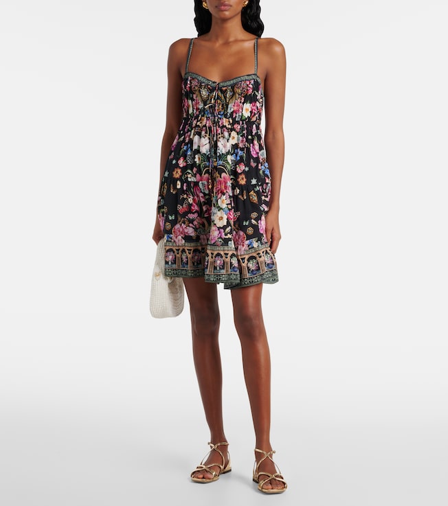 Camilla Crystal-embellished silk minidress