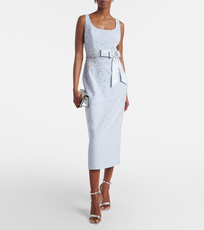 Carolina Herrera Bow-detail crystal-embellished midi dress