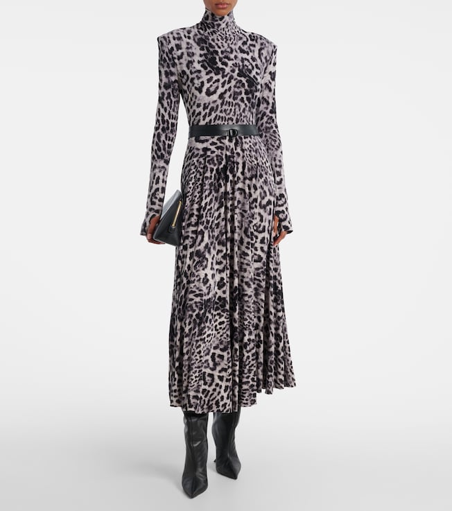 Norma Kamali Leopard-print midi dress