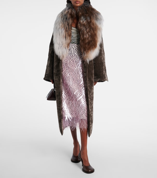 Jacques Wei Shearling-trimmed coat