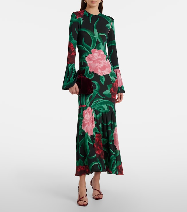 La DoubleJ Alba floral jersey midi dress