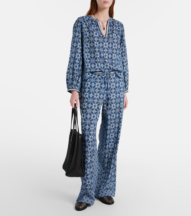 Velvet Kendra printed cotton wide-leg pants