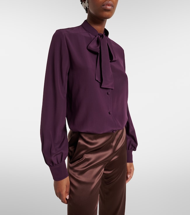 Valentino Tie-neck silk crêpe de chine blouse