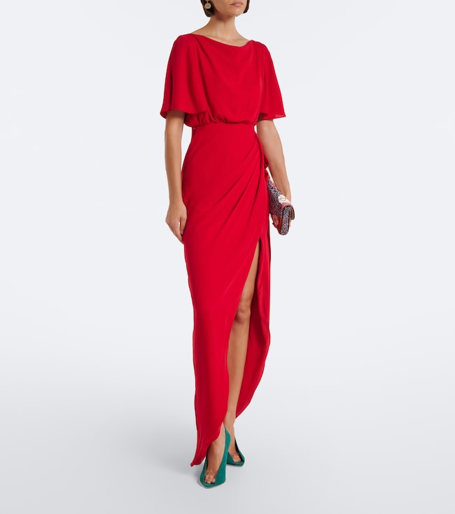 Valentino Draped silk georgette gown